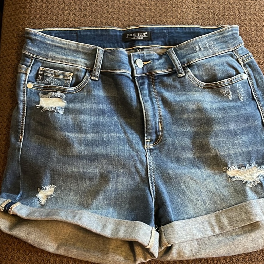 Judy Blue Distressed Blue Jean Shorts